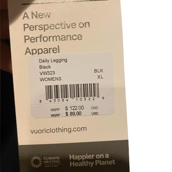 76. NWT Vuori daily leggings BLACK Size XL - Picture 5 of 5